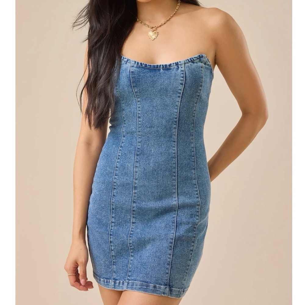 NEW Altar’d State Denim Mini Dress Size XXL NWT